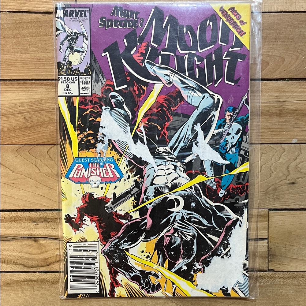 Vintage Marvel Moon Knight Comic with Purple and Black Cover